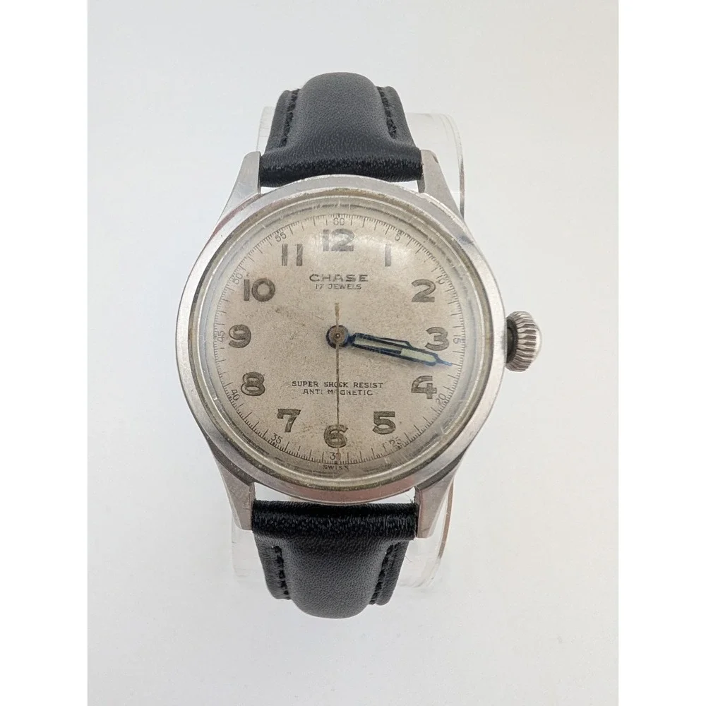 Vintage Chase Swiss Incabloc Antimagnetic Men's Mechanical Watch- Working